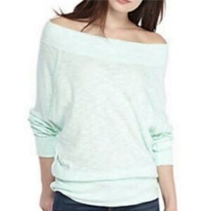 Free People We The Free Mint Green Palisades Off The Shoulder Top